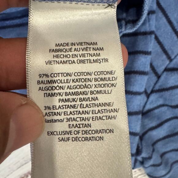 Polo Ralph Lauren Custom Slim Fit Striped Stretch Polo Men’s XL Blue Navy - Picture 4 of 7